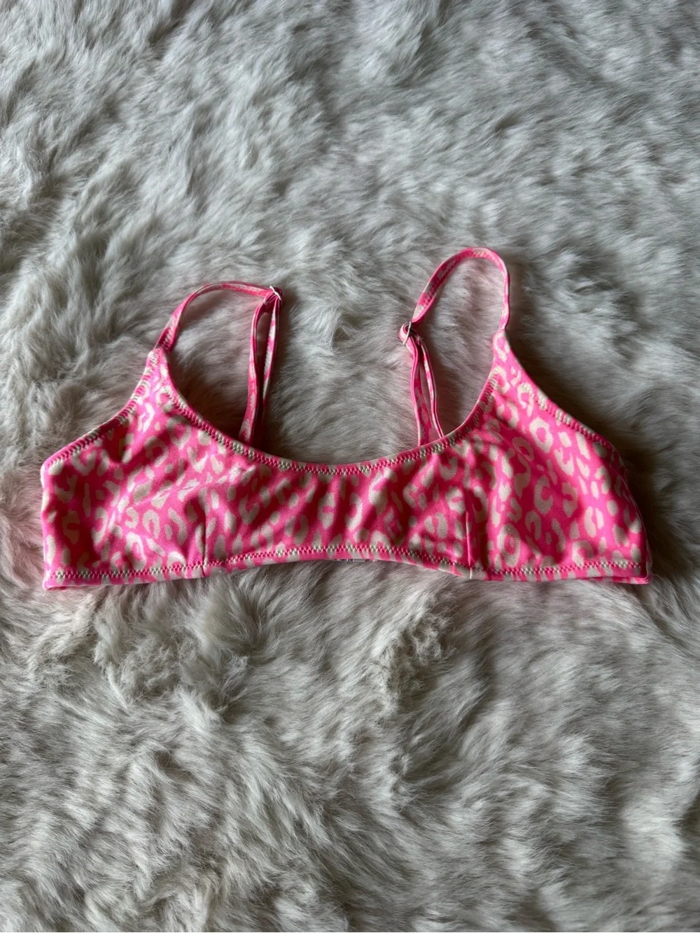 triangl swimwear Pink Leopard Print Bikini Top